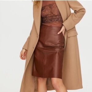 Aritzia Wilfred Vegan Leather Diamante Skirt